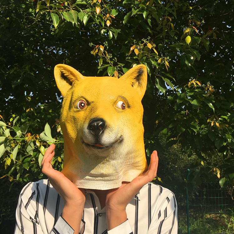 MẶT NẠ CHÓ NGÁO - MẶT NẠ CHÓ VÀNG -Mặt Nạ Hóa Trang Hình Đầu Chó Husky Vui Nhộn HÓA TRANG CAO CẤP HALLOWEEN
