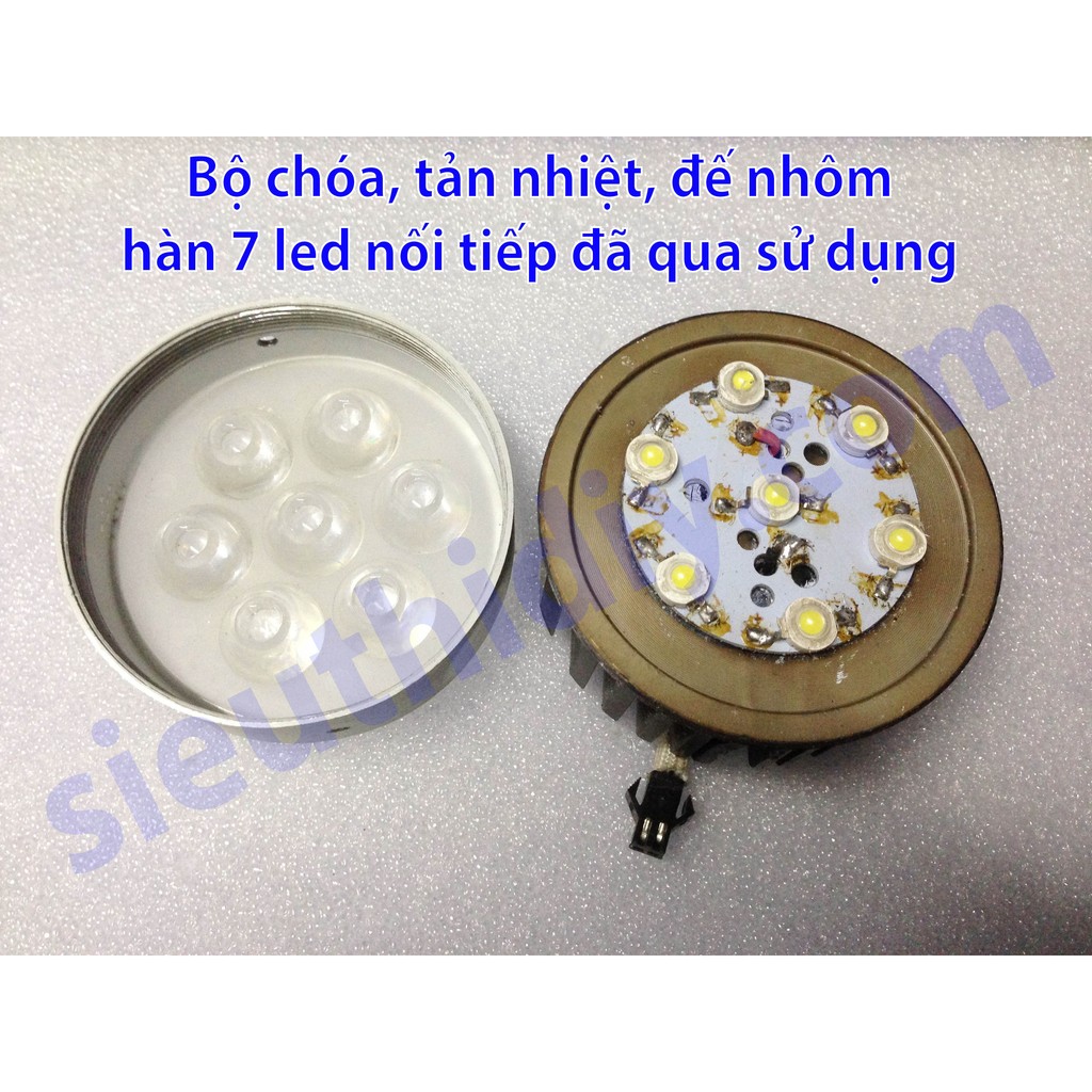 Bộ chóa và tản nhiệt nhôm, đế nhôm led âm trần, hồng ngoại 7 bóng