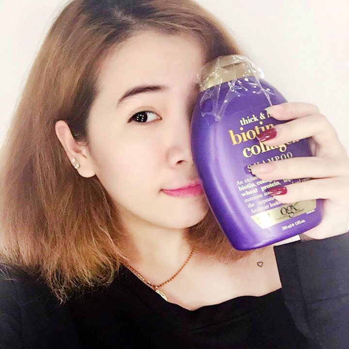 Dầu gội - dầu xã kích mọc tóc Thick &amp; full Biotin &amp; Collagen Shampoo + Conditioner OGX