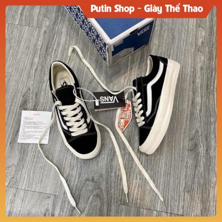 Giày Thể Thao Vans OS Style Vault Cao Cấp, Giầy Van đen old skoll classic, Vann Lười caro