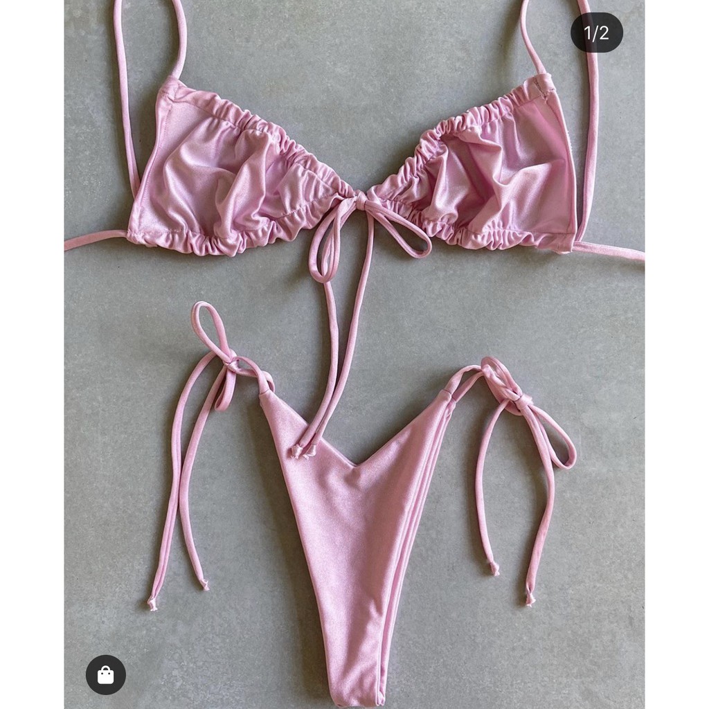 Set bikini buộc dây màu trơn gợi cảm cho nữ H268 | BigBuy360 - bigbuy360.vn