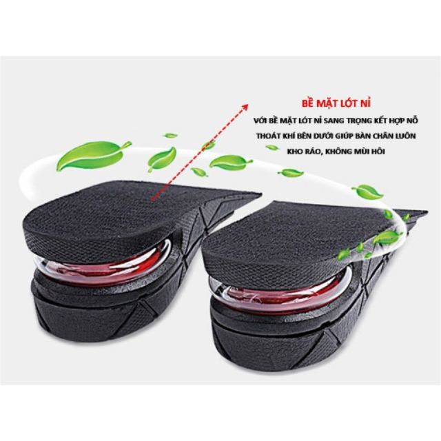 Lót giày tăng chiều cao có đệm khí cả bàn ( LOẠI CAO CẤP ) + TẶNG QUÀ shopee. vn|mochi04