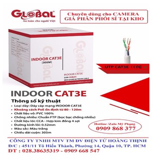 DÂY CÁP MẠNG INDOOR CAT3E - 305M - Hiệu Global