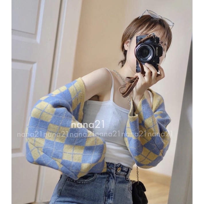 [HÀNG SẴN]ÁO KHOÁC cadigan croptop tay bồng quả trám hàng Quảng Châu | BigBuy360 - bigbuy360.vn