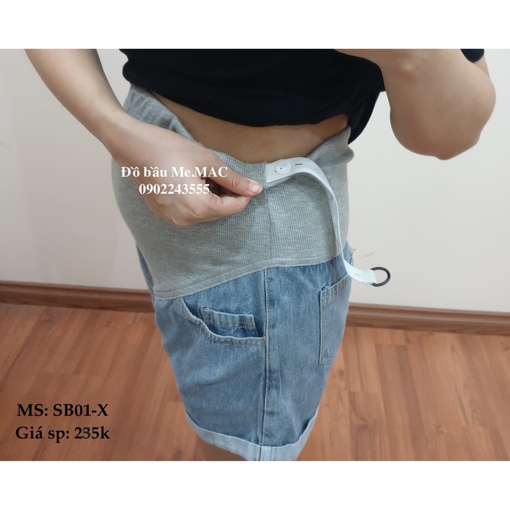 QUẦN SHORTS BẦU QC - sooc bà bầu thời trang mùa hè đi chơi - chất liệu quần Jeans bầu cao cấp có chun bụng