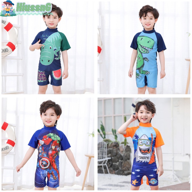 Bộ Đồ Bơi Một Mảnh Tay Ngắn Chống Nắng Họa Tiết Hoạt Hình Cho Bé 3-11 Tuổi
