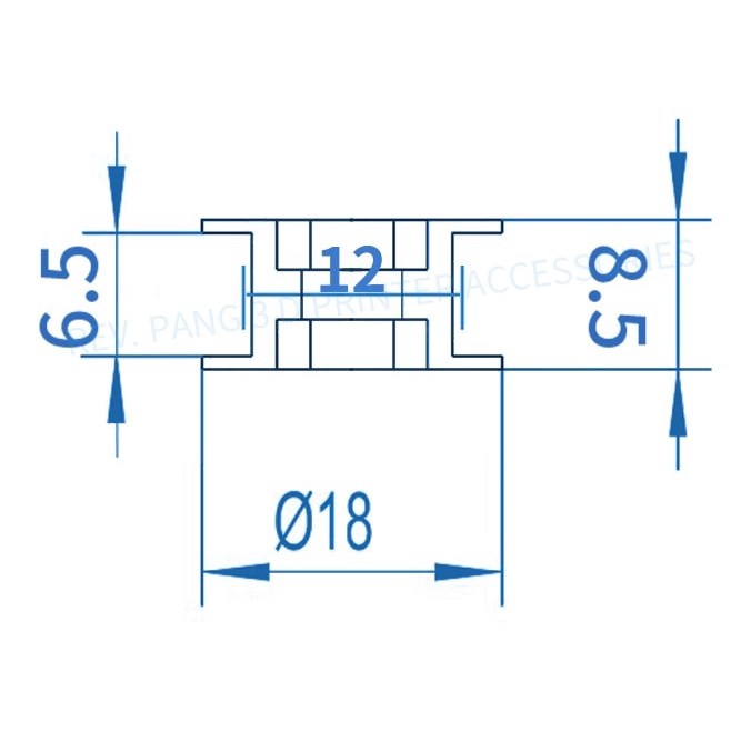 Bánh răng ròng rọc 2gt 20 răng trục 3/4/5/8mm kèm vòng bi dành cho Gt2 rộng 6mm
