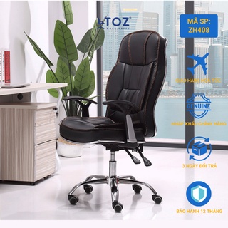 Ghế xoay văn phòng TOZ ngả da. Ghế xoay da làm việc văn phòng, ghế giám đốc chính hãng - ZH408