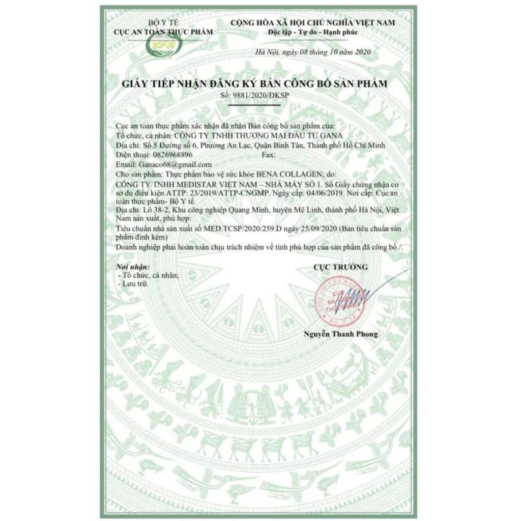 Bena collagen chính hãng giúp da trắng sáng căng bóng mịn màng