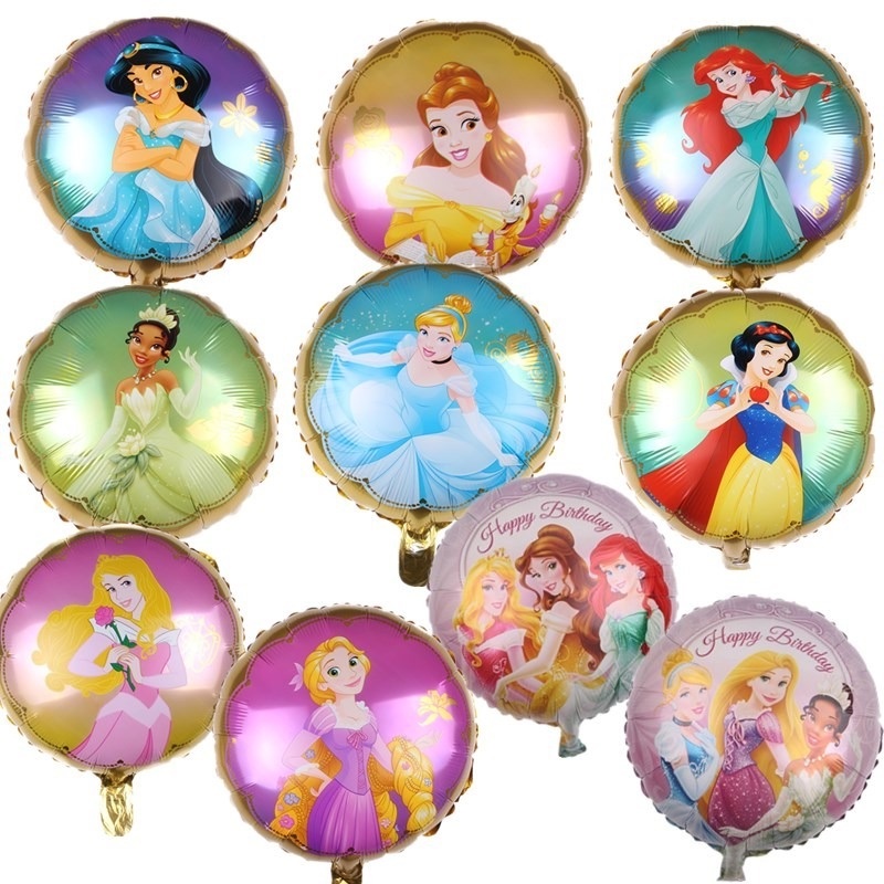 Bong Bóng Tròn 18 Inch In Hình Công Chúa Disney Xinh Xắn Trang Trí Tiệc Sinh Nhật Cho Bé