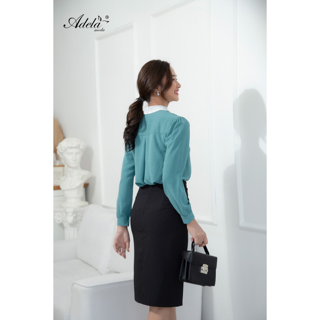 Áo sơ mi ADELA MODA tay dài cổ ren A1103