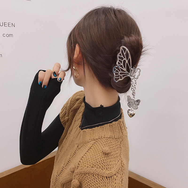 Kẹp Tóc Kim Loại Hình Bướm Phong Cách Hàn Quốc Cho Nữ