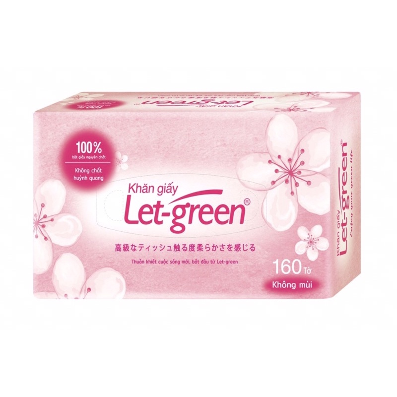 KHĂN GIẤY HỘP LETGREEN 160 tờ ( 2 lớp)