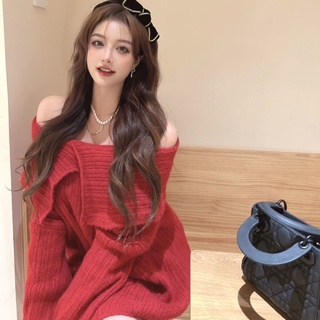 (SẴN SLL) ÁO LEN TRỄ VAI XẺ NGỰC TIỂU THƯ BÁNH BÈO SIÊU XINH