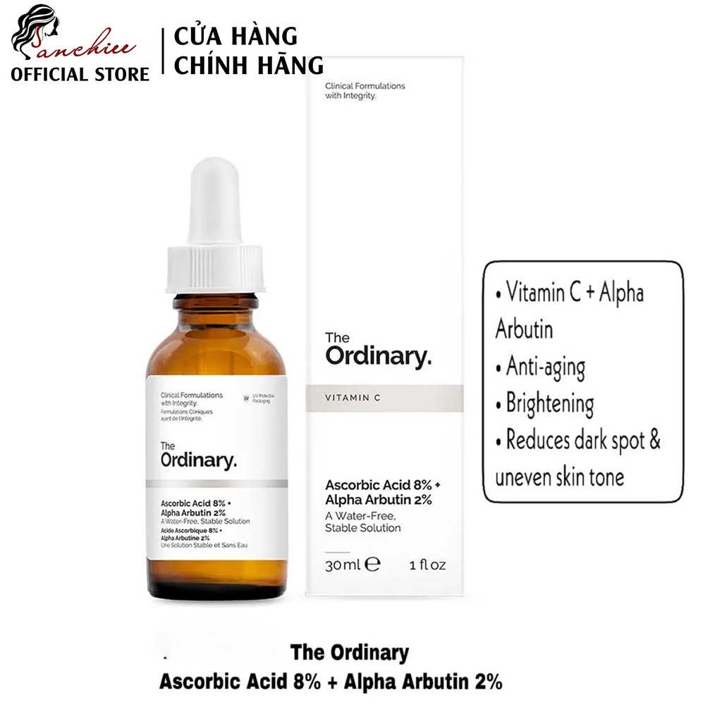 [𝘊𝘩𝘪́𝘯𝘩 𝘏𝘢̃𝘯𝘨] serum làm sáng, mờ nám tàn nhang Vitamin C và Arburin The Ordinary Ascorbic Acid 8% Alpha Arbutin 2%