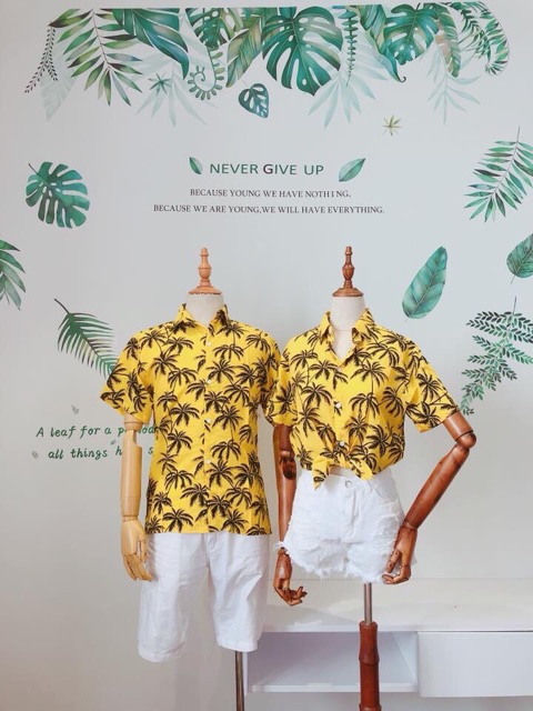 ÁO HOA QUẢ ĐI BIỂN-áo hawaii hoạ tiết team-đôi