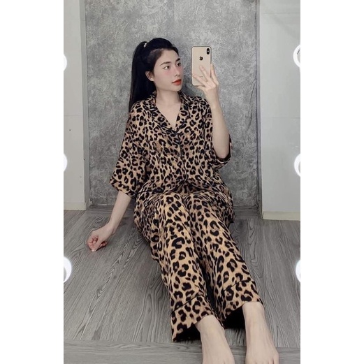 Pijama Lụa Latin Beo Nâu Sang Chảnh