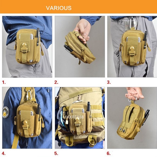 Túi Đeo Hông, Đeo Thắt Lưng Đựng Điện Thoại Chất Liệu Vải Dày Bền Chống Trầy Xước Nhiều Ngăn Tiện Dụng