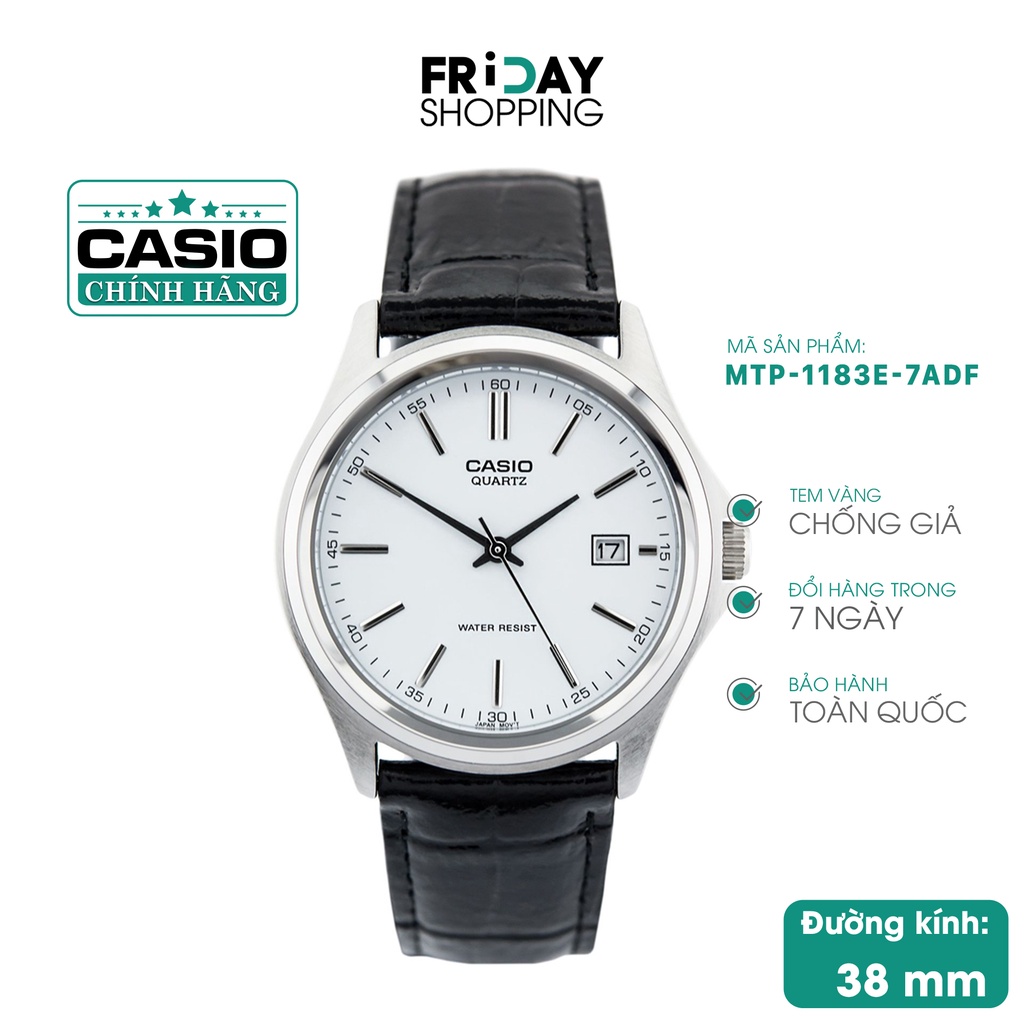 Đồng hồ nam Casio MTP-1183E-7ADF dây da chính hãng