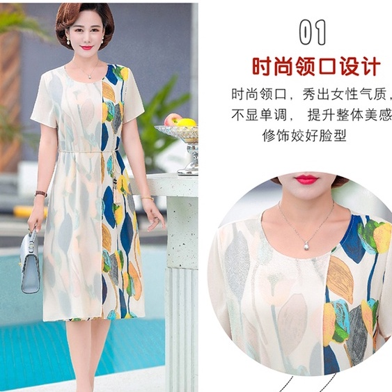 Đầm Trung Niên Sang Trọng Cao Cấp VITALY,Váy Lụa Nữ Cho Mẹ Đẹp Đi Chơi Dự Tiệc Du Lịch Dáng Dài Suông 30,40,50 Tuổi MX40