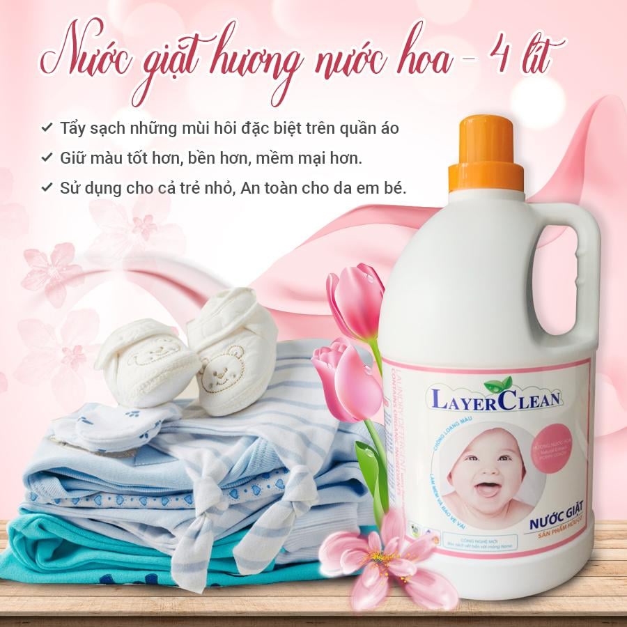 Nước giặt hữu cơ LayerClean hương nước hoa 4l