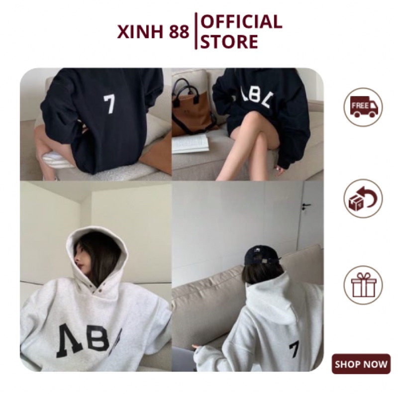 Áo hoodies abc nam nữ phong cách hàng quốc chất nỉ cotton freesize dưới 70kg MSP73