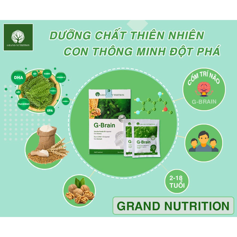 Cốm sữa tảo non G-Brain ❤️[ CHÍNH HÃNG ] ❤️ Hỗ trợ phát triển trí não cho trẻ em