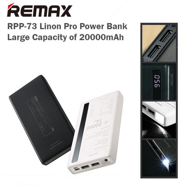 Sạc Dự Phòng Remax RPP-73 20000mAh - Lõi Lithium Polymer