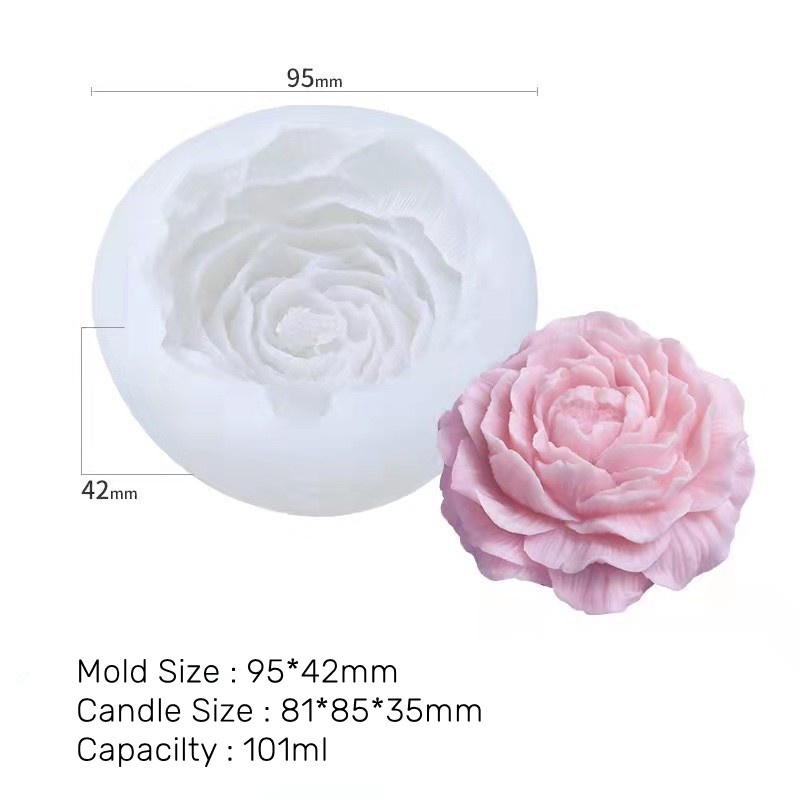 Khuôn Silicone Làm Nến Thơm Hình Hoa Sen 3D DIY