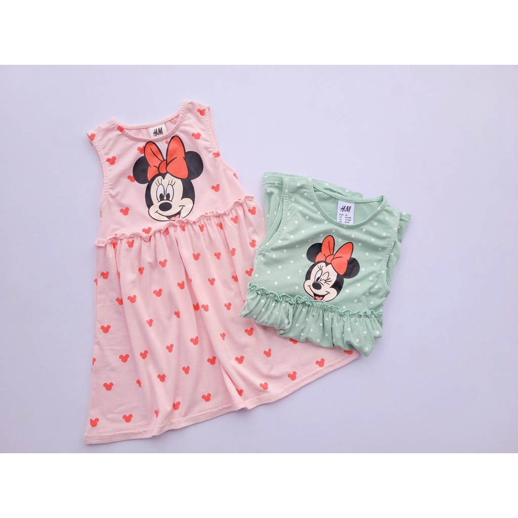 SET 2 VÁY SÁT NÁCH MICKEY XANH HỒNG