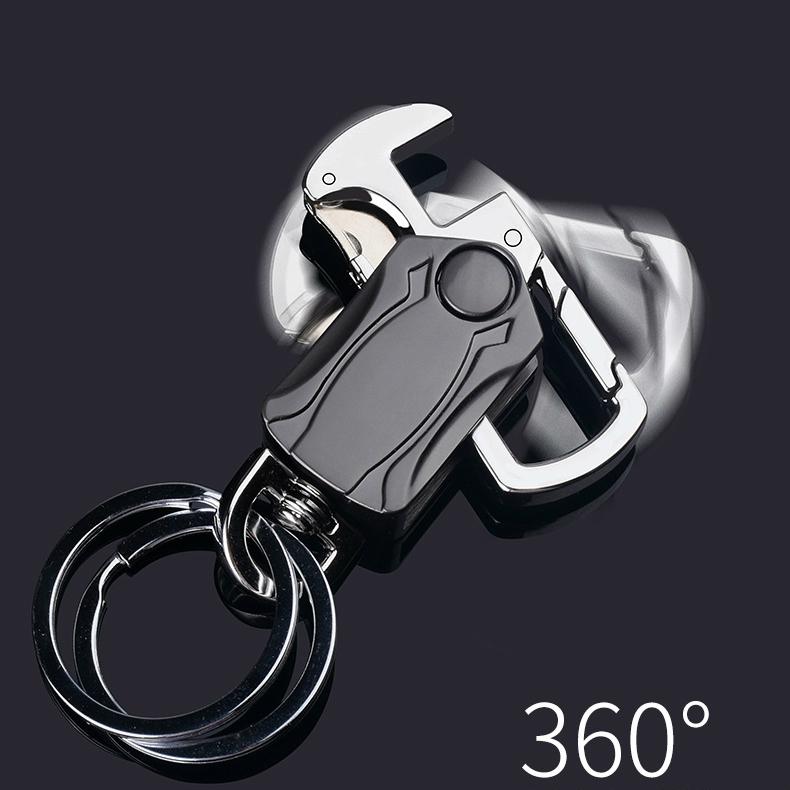 Móc Khóa Dạng Vòng Xoay Mở Nắp Chai Bia Chống Ăn Mòn Đa Năng Móc khóa Spinner móc chìa khóa inox đa chức năng mở bia, cắt băng dính cao cấp giảm căng thẳng