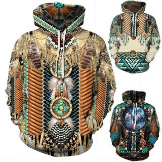  Áo Khoác Hoodie Họa Tiết Thổ Cẩm Ấn Độ Thổ Dân Hippie Cá Tính Cho Nam Và Nữ 