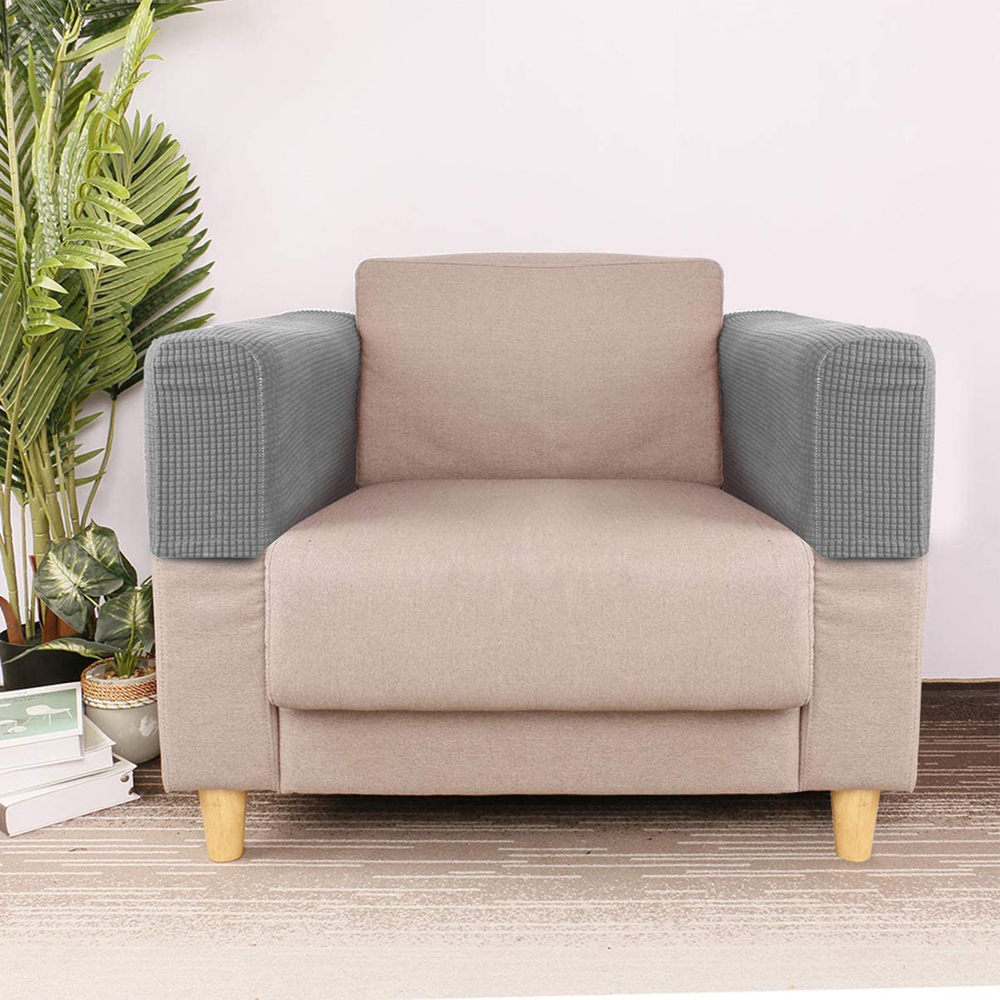 2 cái bọc tay ghế sofa bằng vải nhung có thể tháo rời tiện lợi