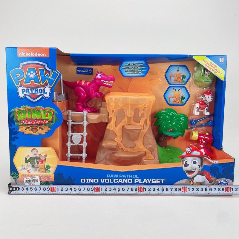 Set đồ chơi chó cứu hộ PAW Patrol, Dino Rescue Volcano Playset with Zipline and 3 Exclusive