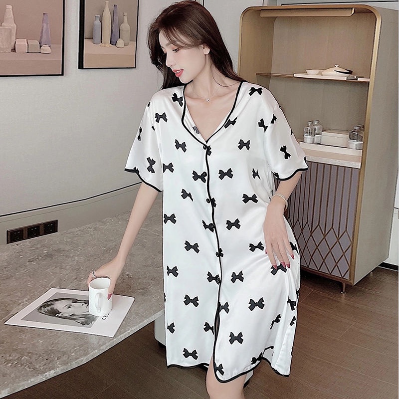 Váy Ngủ Sexy Nữ Lụa Satin đồ ngủ Cao Cấp Trơn Mát Dáng Đầm ngủ Áo Ngủ Nữ Đẹp