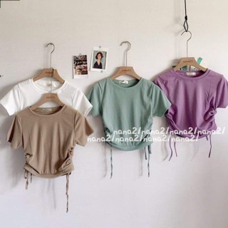 Áo croptop dây rút