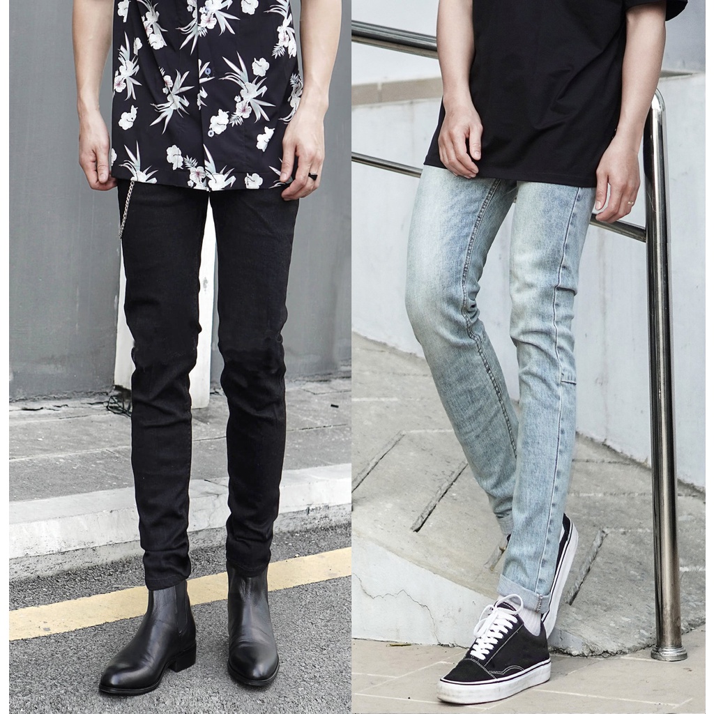 Quần jean trơn skinny 3 màu đen xanh (QJ4)