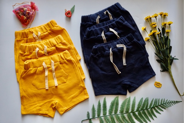 Quần short bé trai chất cotton Hema xuất dư xịn Size 6-9m (74) bé 6-8kg