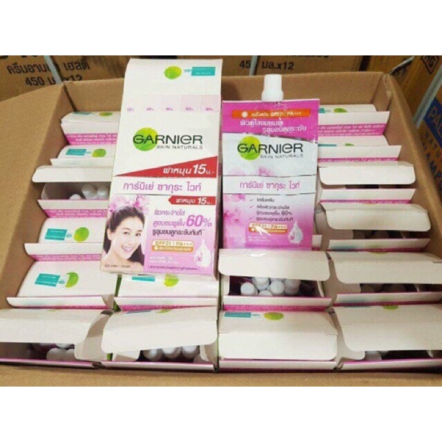 6 Gói Kem Dưỡng Trắng Da Chống Nắng Garnier Skin Naturals Thái Lan (chính hãng)