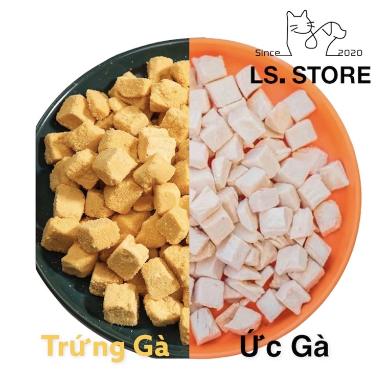 TRỨNG GÀ+ỨC GÀ VIÊN SẤY KHÔ CHO CHÓ MÈO, THỊT KHÔ DINH DƯỠNG