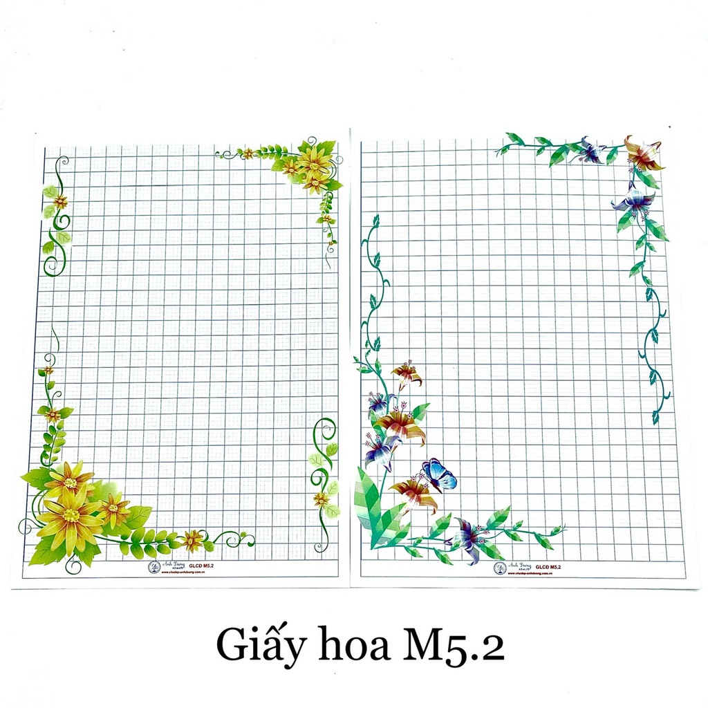 Giấy viết chữ đẹp Ánh Dương M5 in hoa cao cấp kích thước A4 tập 10 tờ