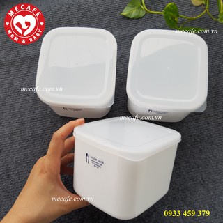 Hộp nhựa vuông 1 lít cao cấp trữ thực phẩm - White Pack Nhật Bản