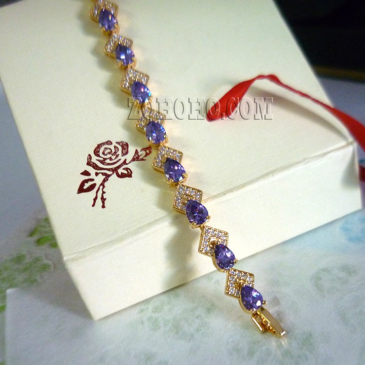 Lắc tay nữ đính đá tím LZ795