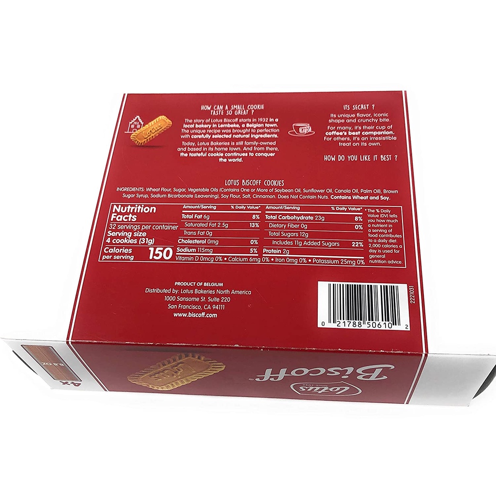 Bánh quy giòn Lotus Biscoff hữu cơ 1kg của Mỹ