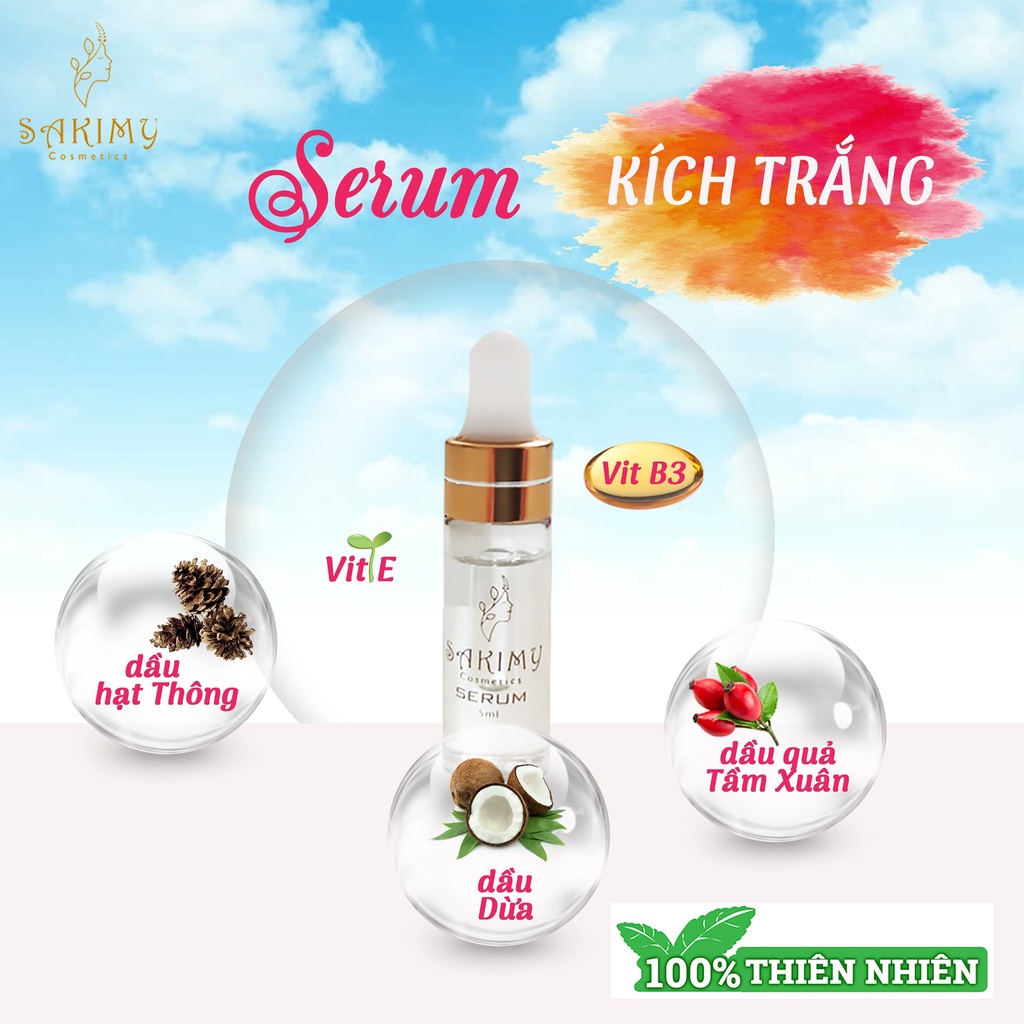 Kem dưỡng trắng da body Sakimy 200gr tặng 1 chai serum kích trắng và 1 cây son kem Sakimy hàng chính hãng. | BigBuy360 - bigbuy360.vn