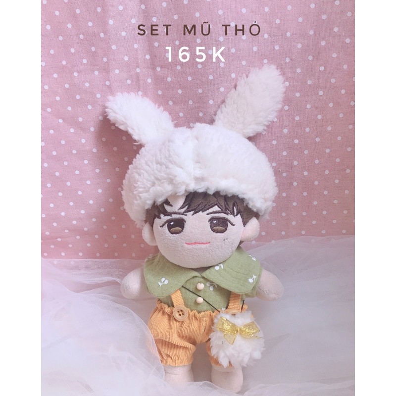 OUTFIT DOLL 20cm – 15cm – IDV / Set mũ thỏ