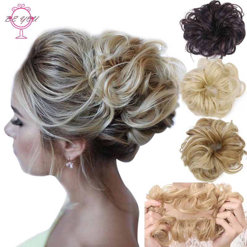 BY Easy to Wear Stylish Hair Scrunchies Naturally Messy Curly Bun Hair Extension