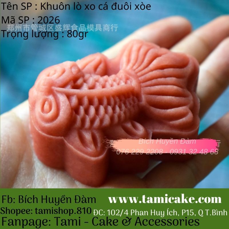 Khuôn trung thu lò xo cá đuôi xòe (80gr) 2026