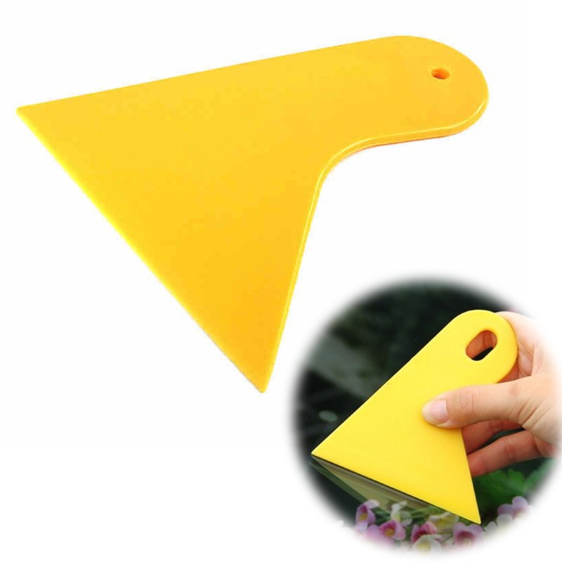 Dụng cụ hỗ trợ vuốt decal, nhấn decal vô góc có tay cầm - hình tam giác màu vàng
