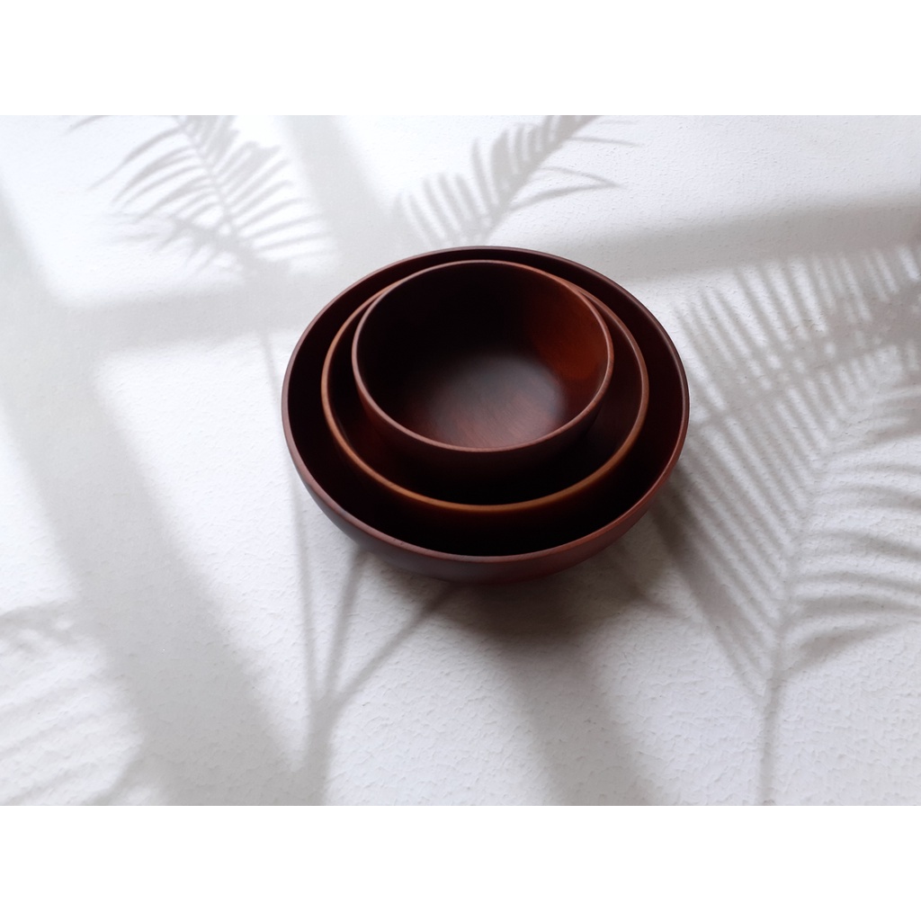 Bát gỗ, tô gỗ đựng salad màu Nâu đỏ đẹp VITRAPRO